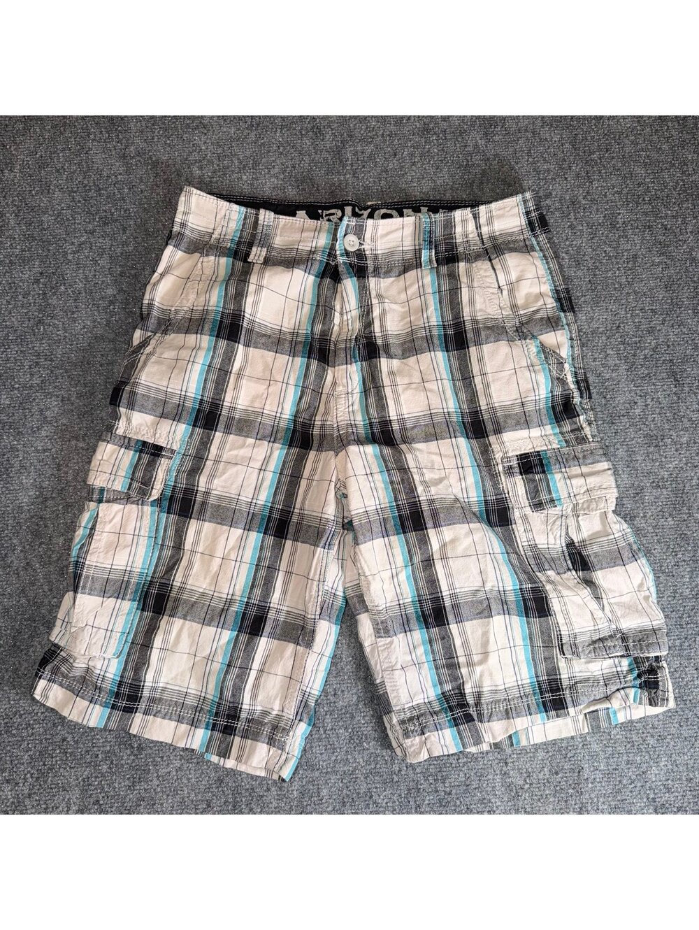 Arizona Jeans Baggy Multicolor Plaid Cargo Shorts Mens MD Vtg y2k 90s Rare